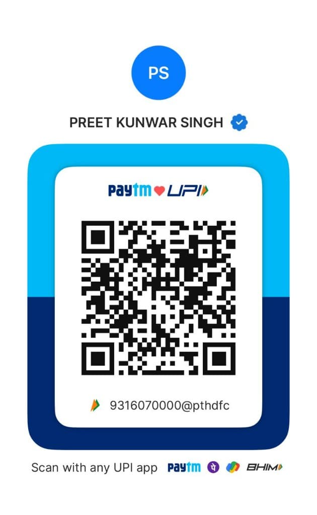 UPI QR code for Preet Kunwar Singh